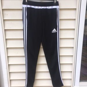 Black adidas joggers.